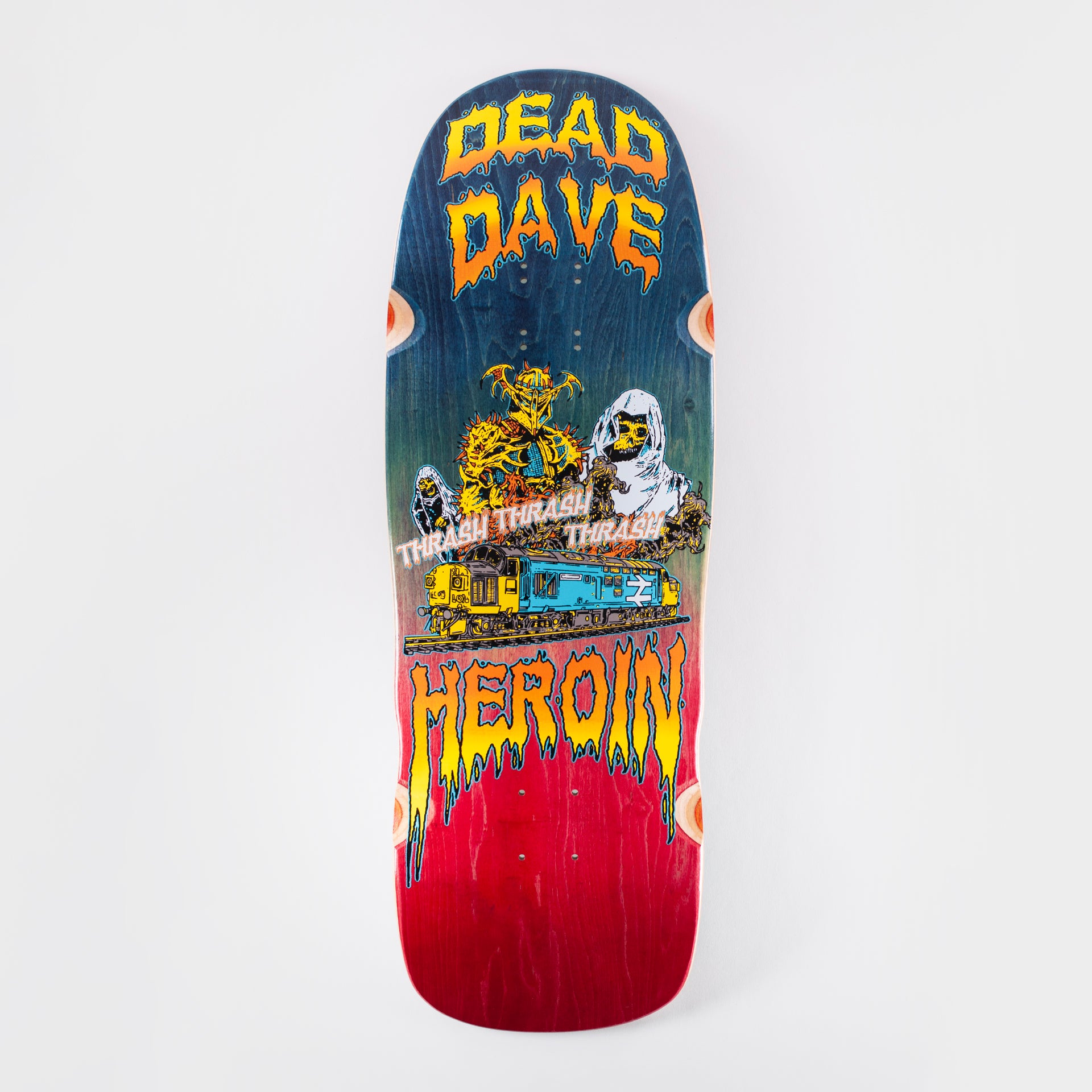 Heroin 10.01" Dead Dave Ghost Train Deck - Multi, at Prime Skatepark, Plymouth, Devon.