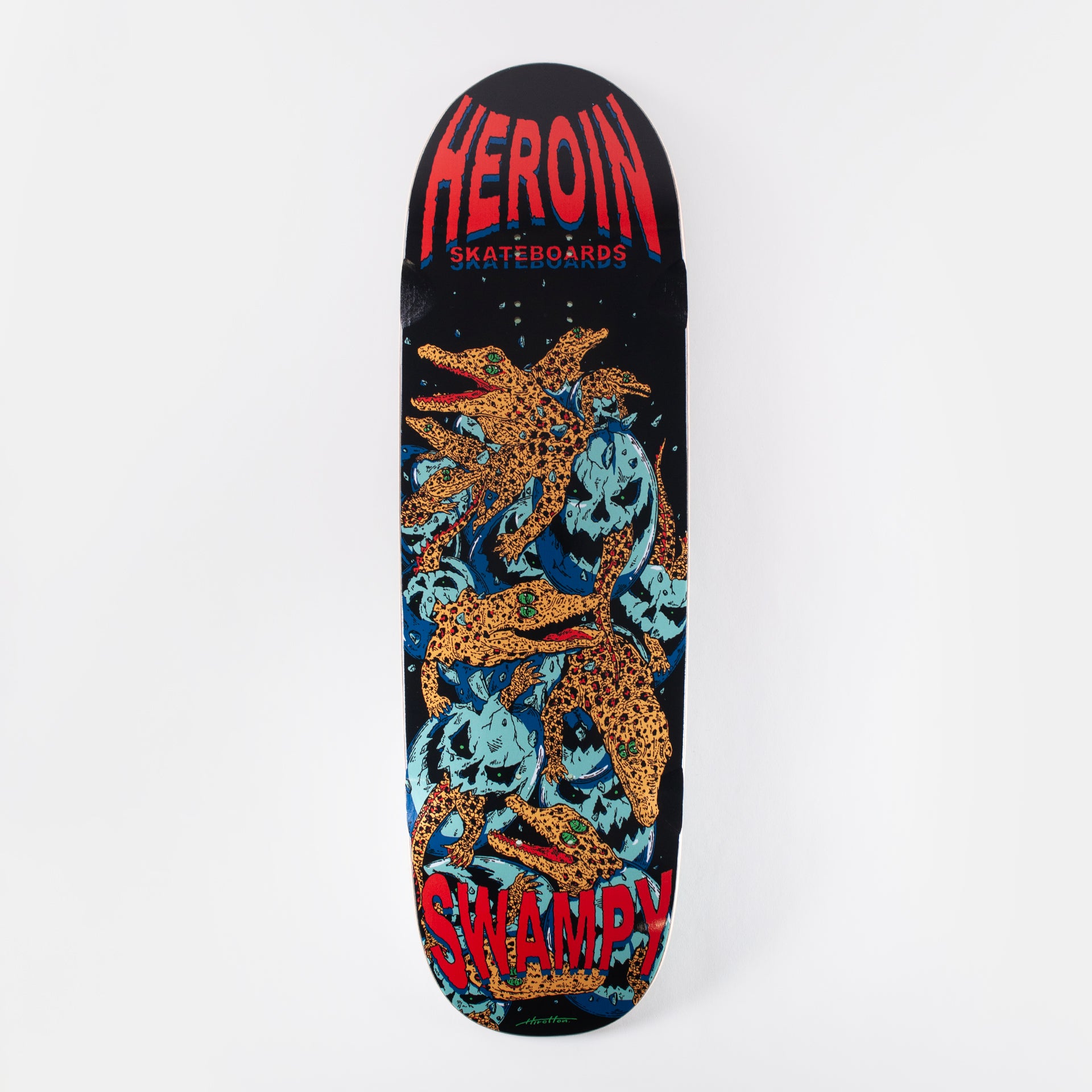 Heroin 9.125" Swampy Gators Dd Deck - Multi, at Prime Delux Store, Plymouth, Devon.