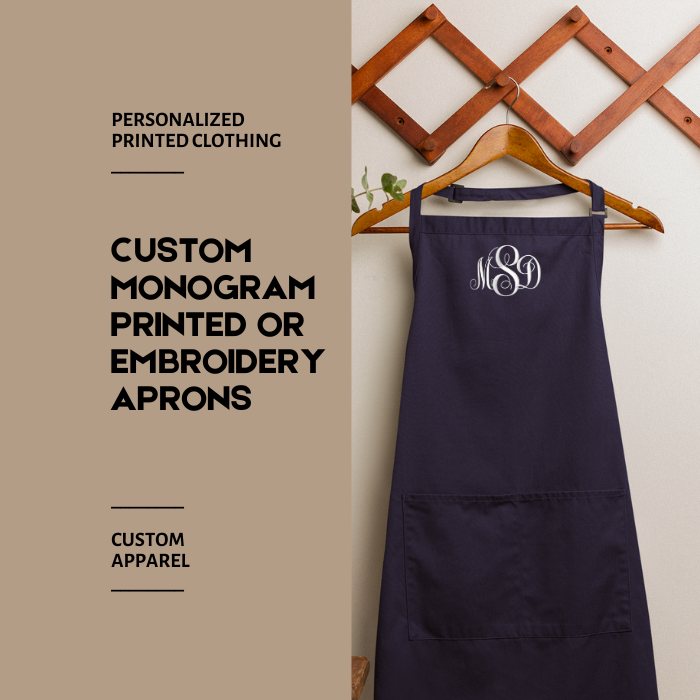 Monogram Apron - Unisex Reprime Unisex "Colours" Sustainable Bib Apron - Embroidered