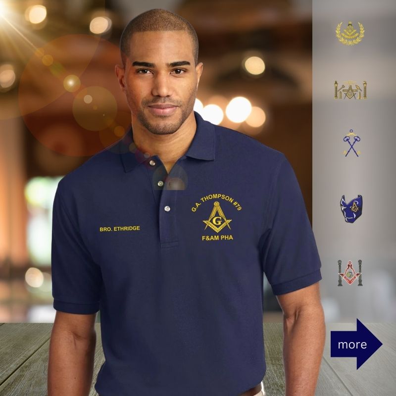 Mason Polo Shirt-All Logo with Your Name - Embroidered