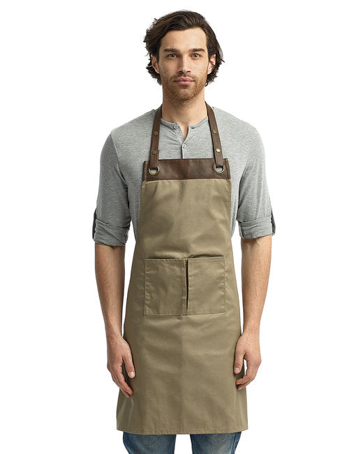 Monogram Apron -Unisex Artisan Collection by Reprime Espresso Bib Apron - Embroidered
