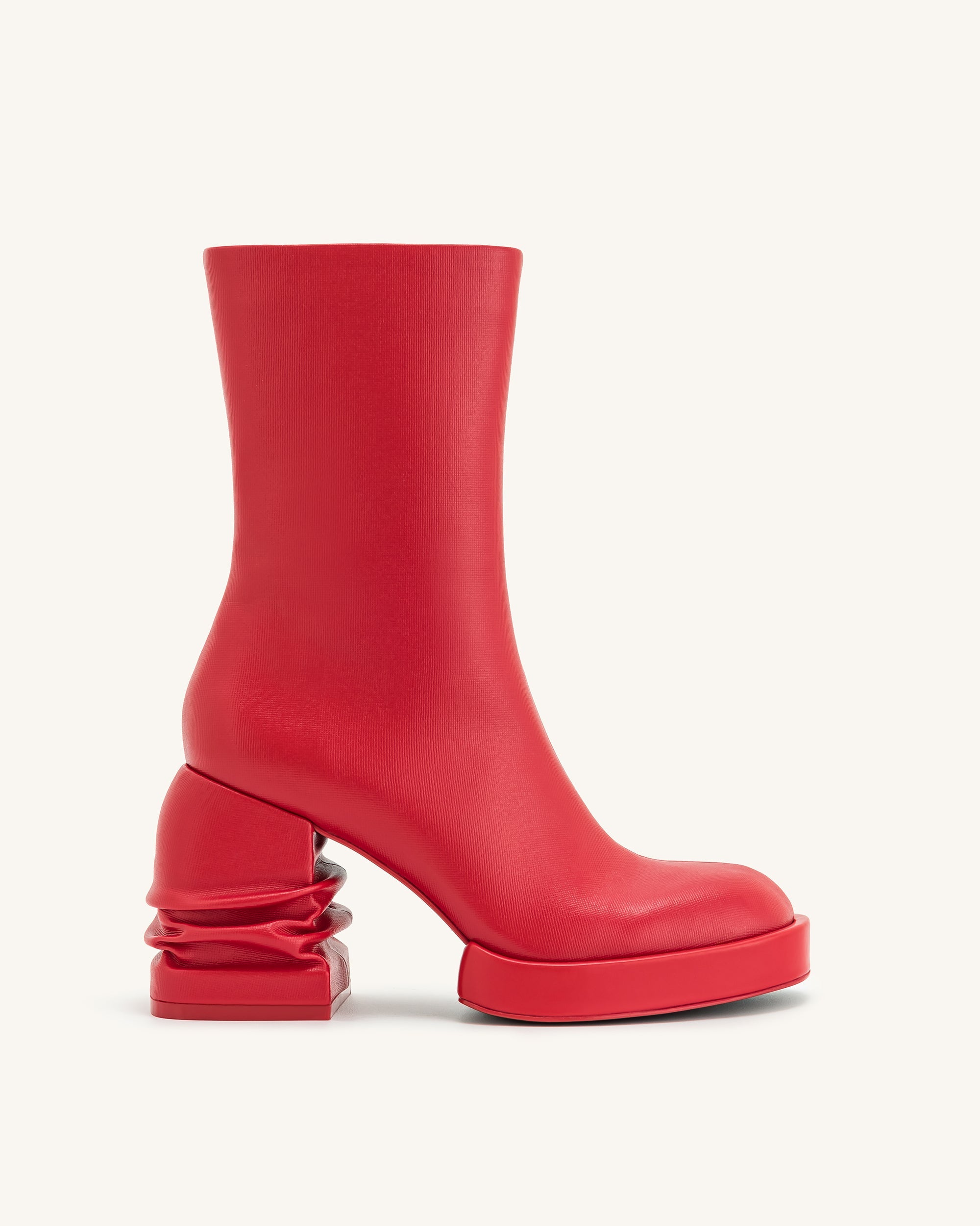 Saylor Round Toe Platform Ankle Boots - Red - JW PEI UK product image