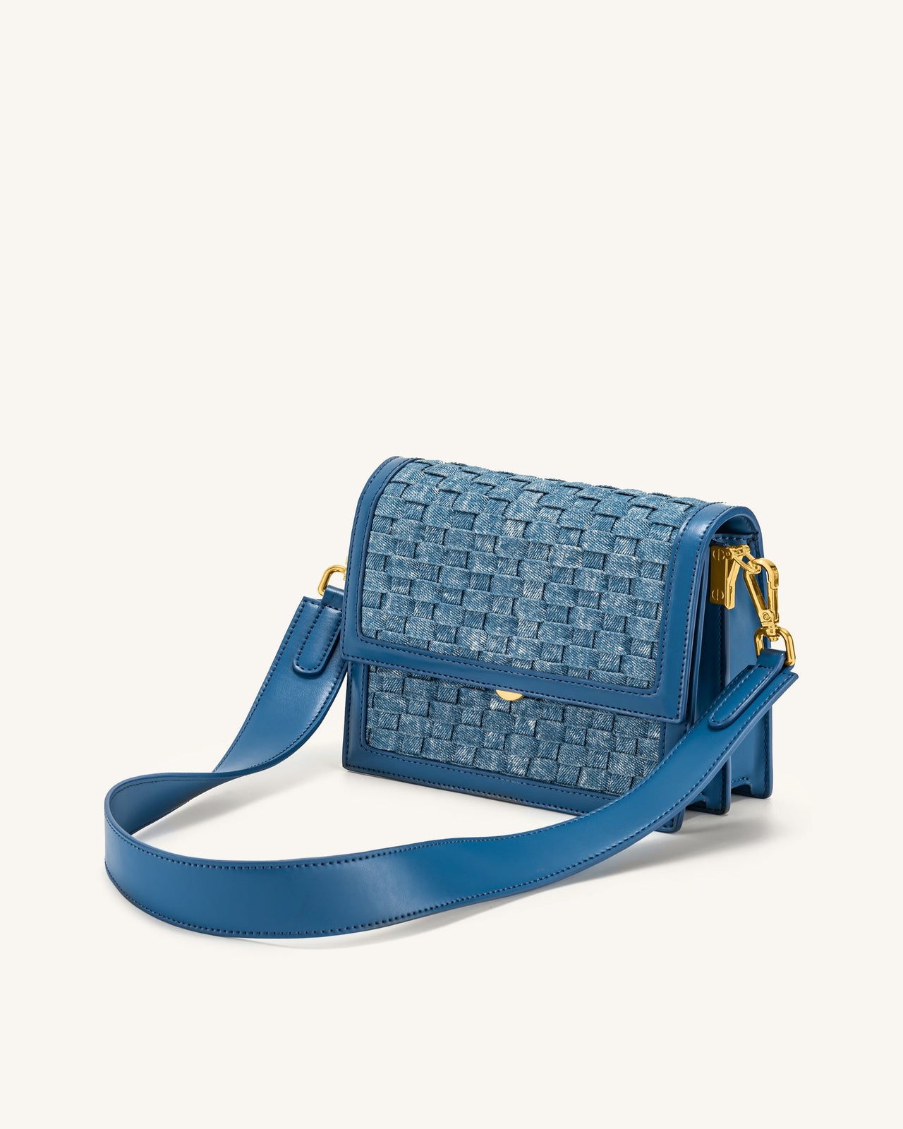 Eva Shoulder Handbag - Blue Denim Weave - JW PEI