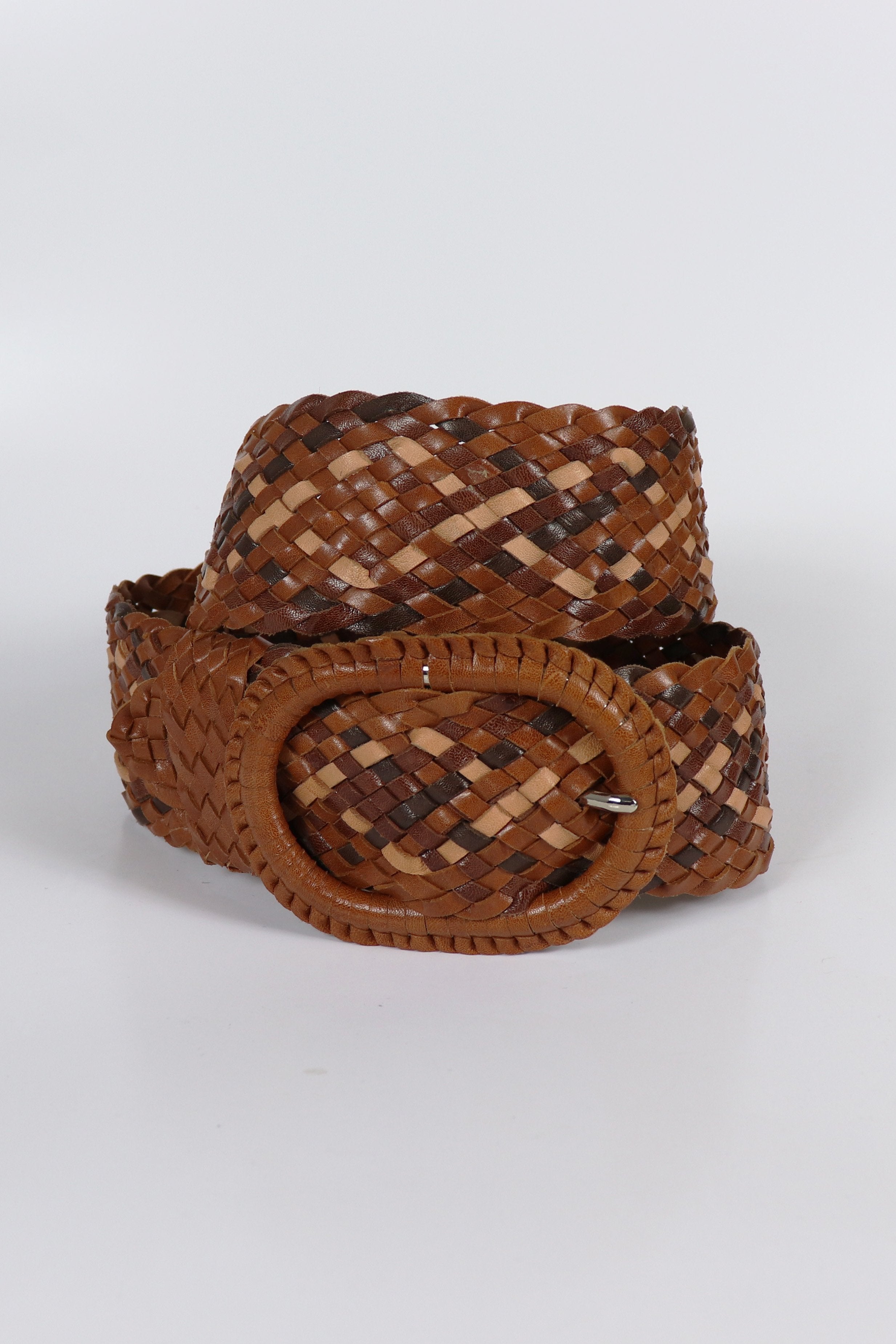Leather Plaited Belt - Brown Mixed – Hitchley & Harrow