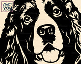 English Springer Spaniel SVG PNG DXF, Dog portrait Clipart, Laser cut