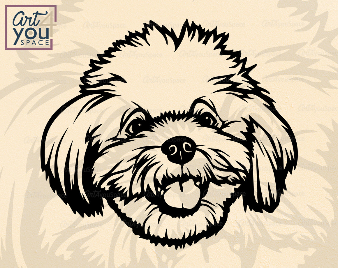 Maltese Puppy SVG PNG DXF Cricut, Clipart Download, Vector, Pet Digita