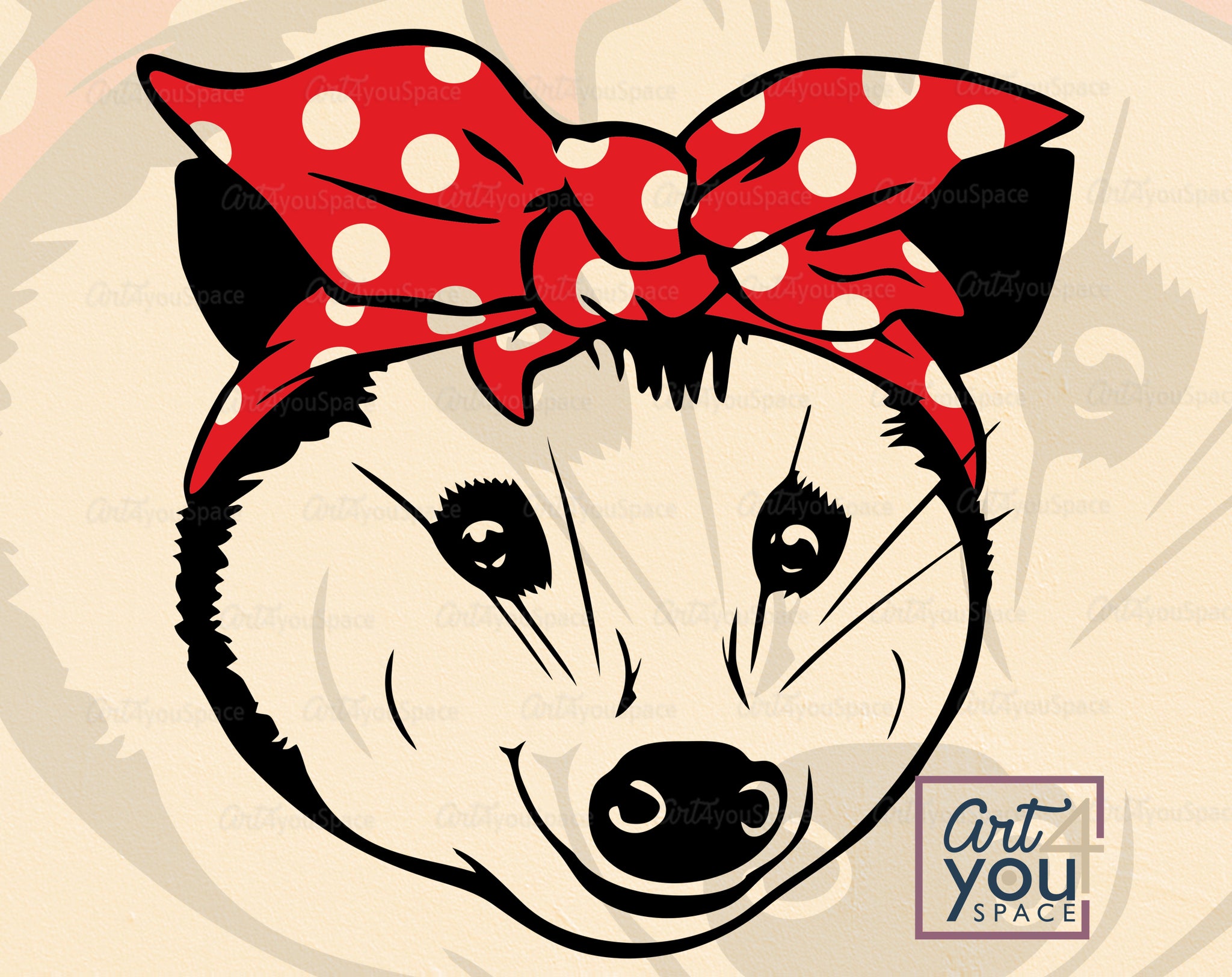 Cute Possum Head With Bandana Svg Png Dxf Clipart Instant Download Ve Art4youspace