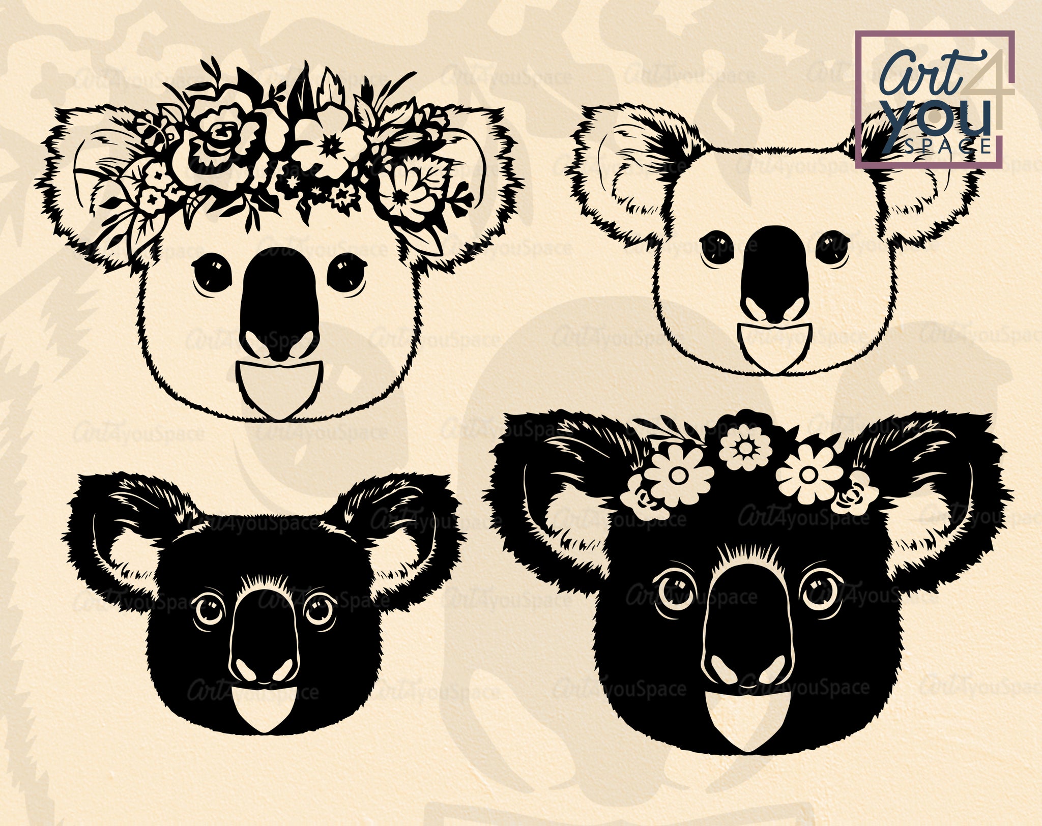 Download Koala Svg Png Dxf Cricut Vector Clipart Download Printable Art Art4youspace