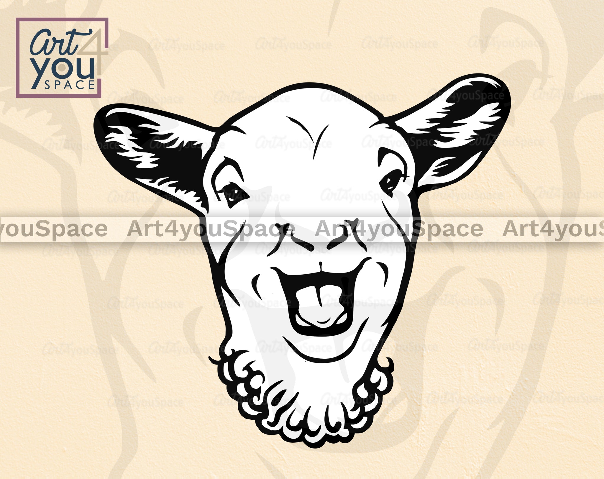 Lamb Face SVG PNG DXF, Sheep With Flowers Clipart, Cricut Vector Downl ...