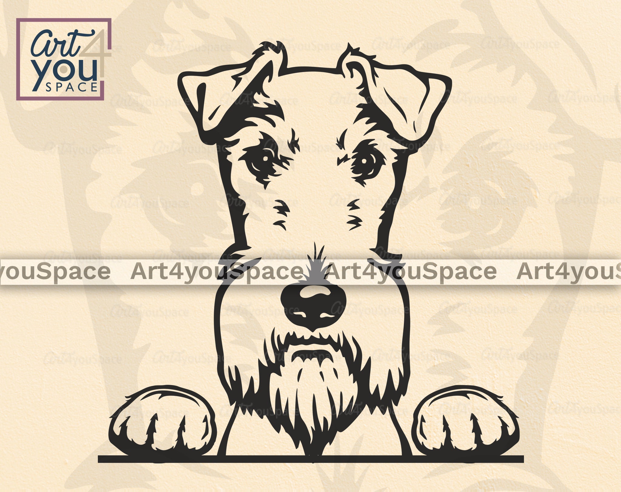 Airedale Terrier SVG PNG DXF, Dog Vector Clipart Download, Cricut