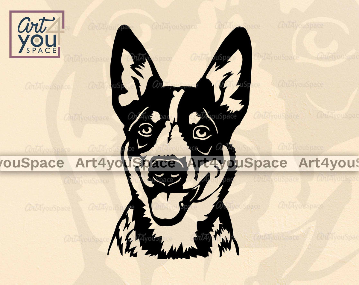 Australian Cattle Dog SVG PNG DXF, Dog Cricut, Vector Clipart Download