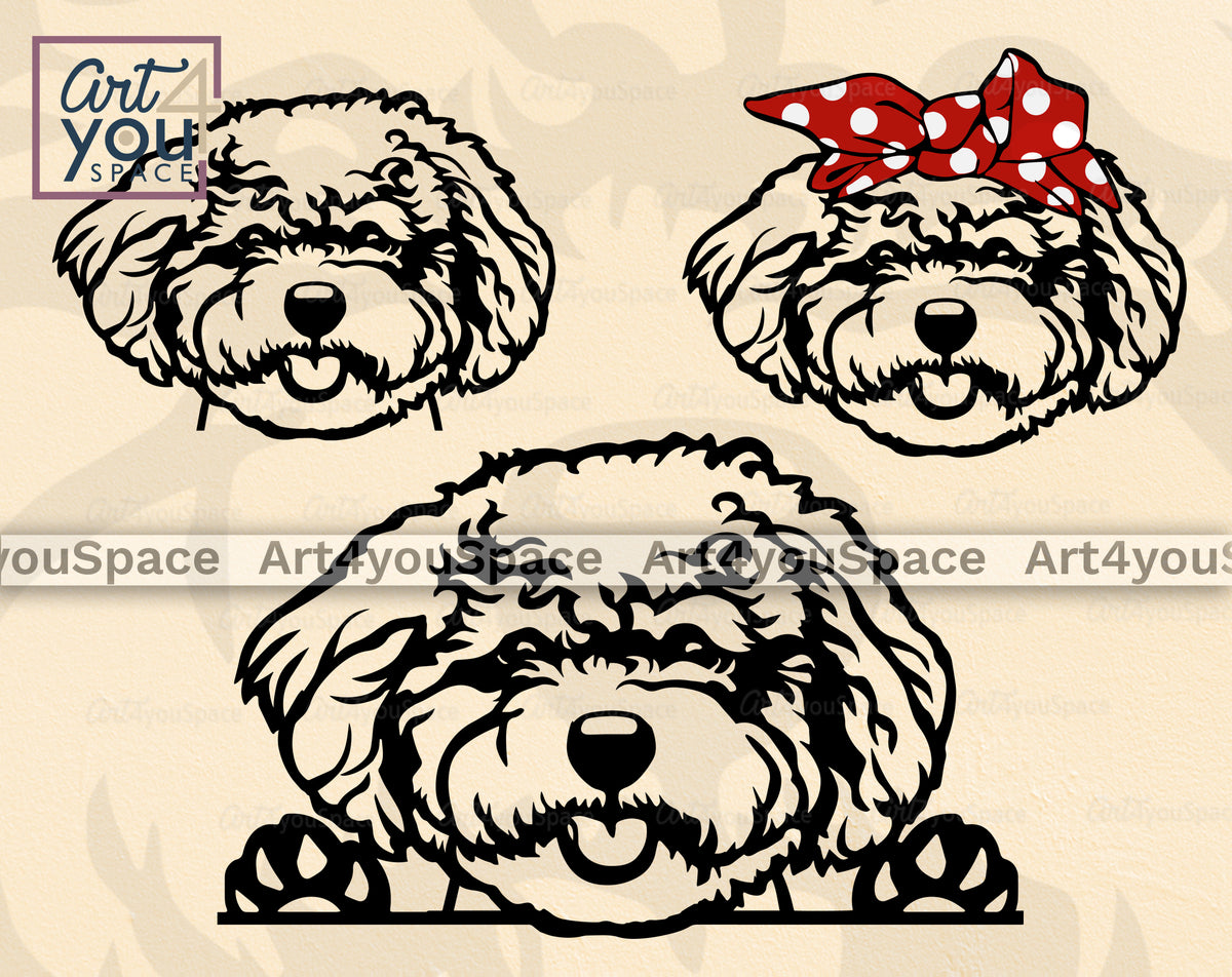 Bichon Frise SVG PNG DXF, Dog Bandana Cricut, Face, Head, Plasma, Vect