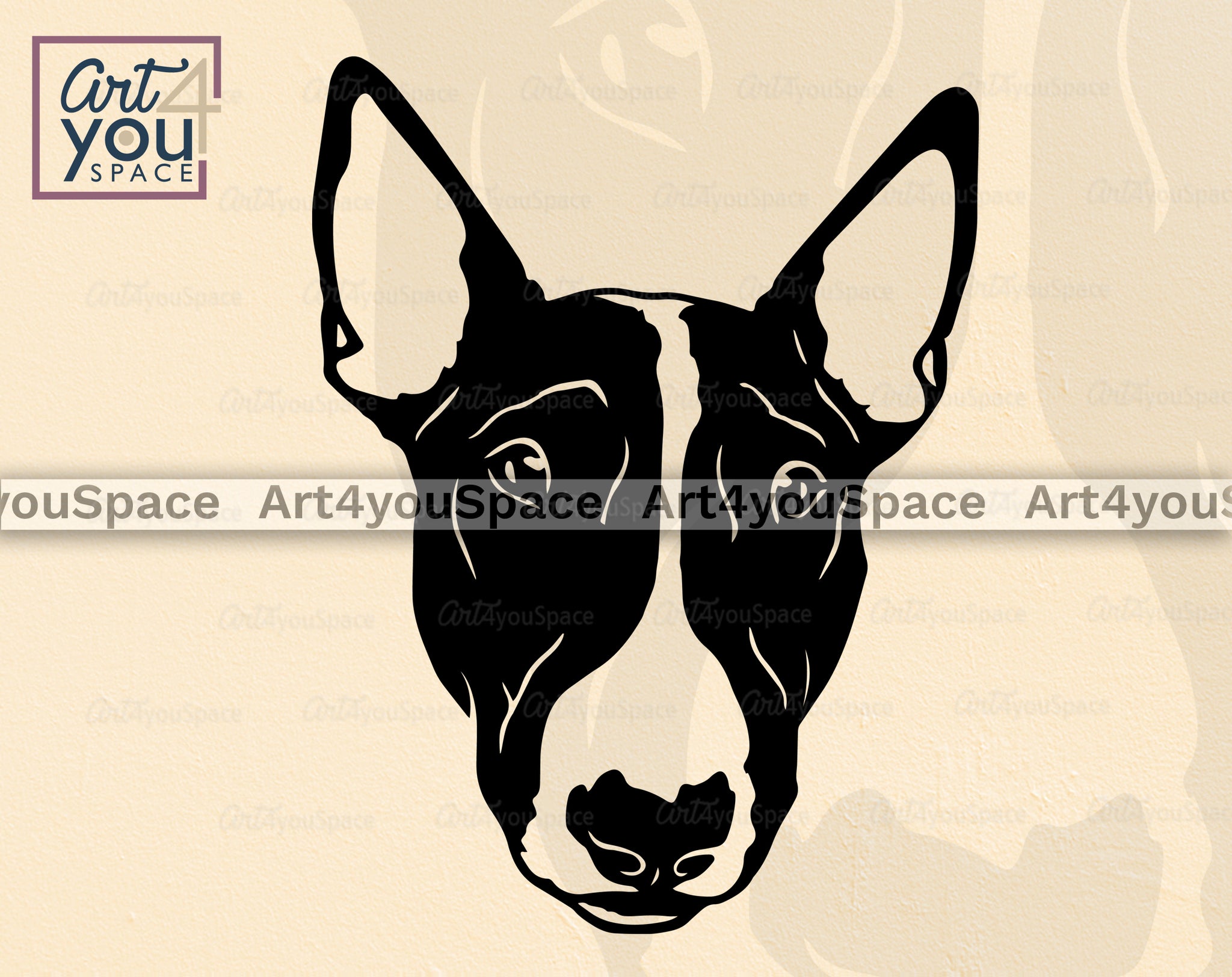 Bull Terrier SVG PNG DXF, Dog Vector Clipart Download, Cricut