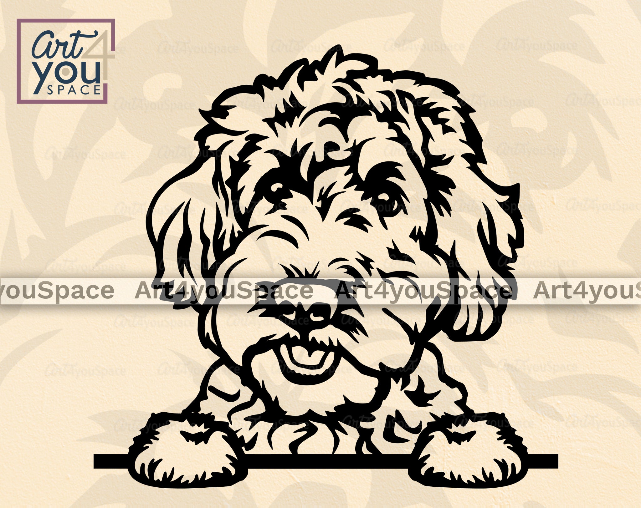 Cockapoo SVG PNG DXF, Cricut, Cute Puppy Clipart, Breed Vector, Printa