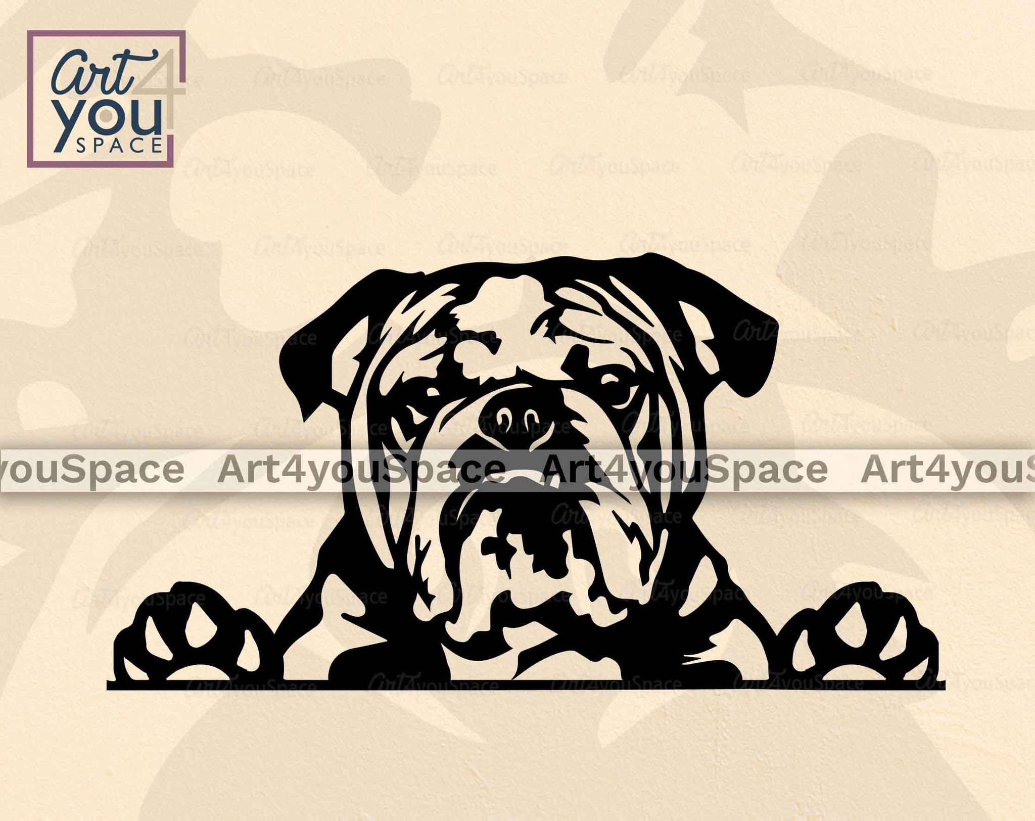 English Bulldog SVG Cricut, Peeking Dog Plasma Laser Cut Dxf File, Cnc