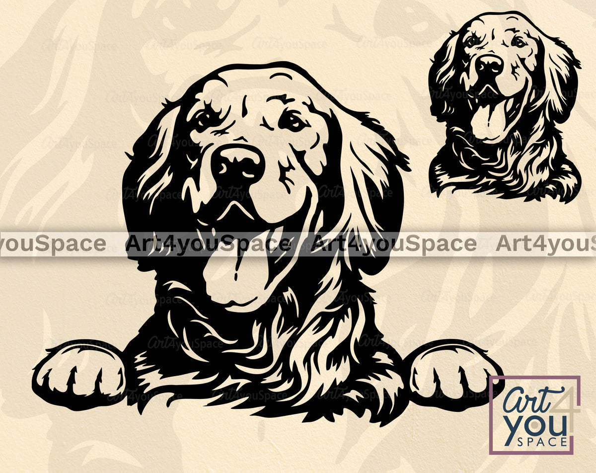 Golden Retriever SVG,PNG DXF, Digital Download, Portrait, Cricut, Clip