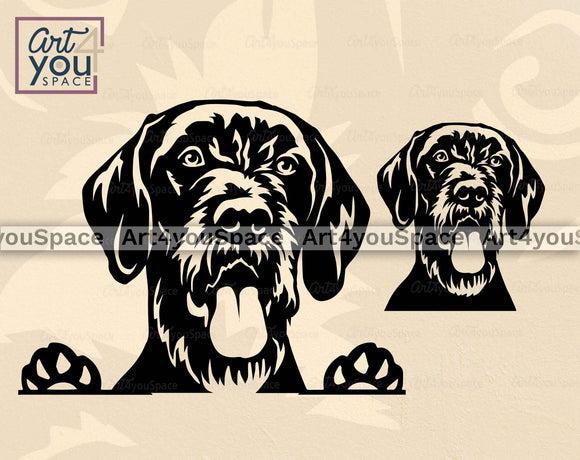 German Wirehaired Pointer Vector Cut, GWP Dog SVG File, CNC Plasma Art