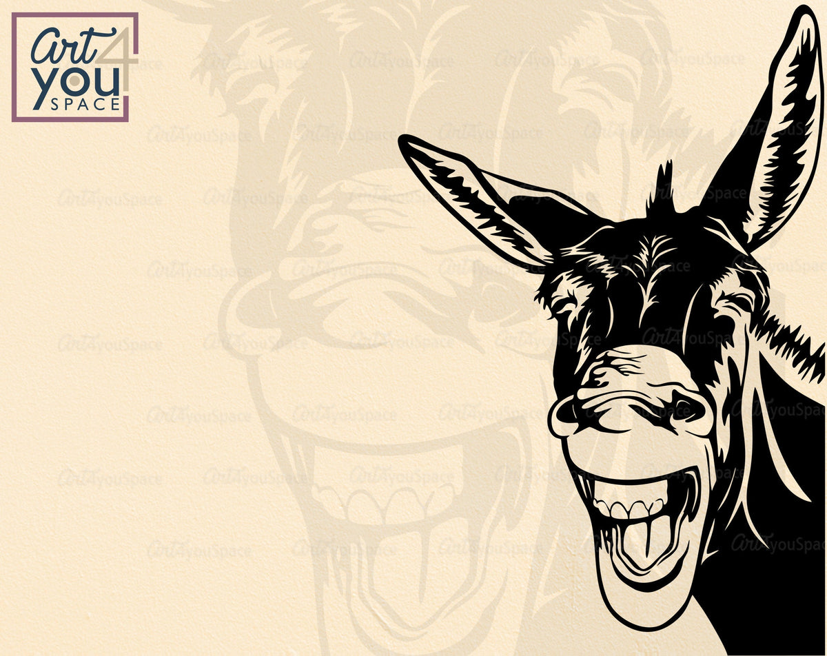 Funny Donkey With Sunglasses SVG PNG DXF Download, Farm Animal Clipart ...
