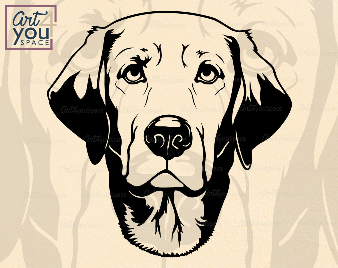 Labrador Retriever SVG PNG DXF, Dog Face Clipart Download, Vector, Cri