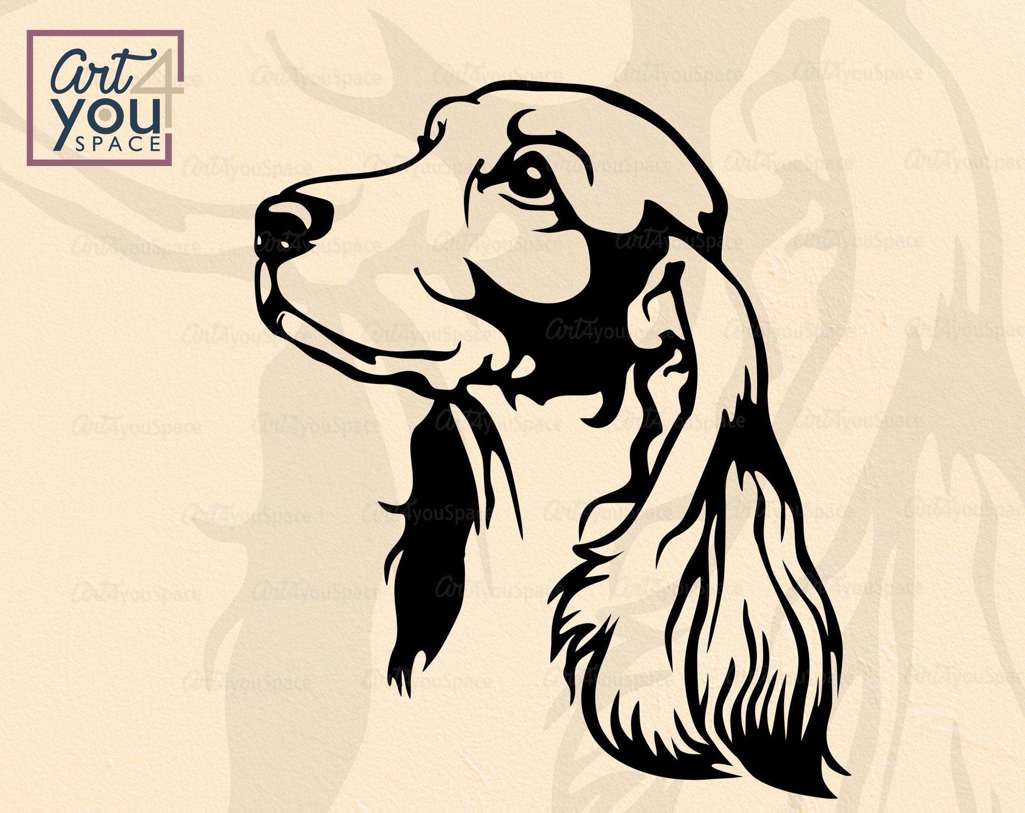 English Cocker Spaniel SVG PNG DXF, Clipart, Laser Cut Vector Download