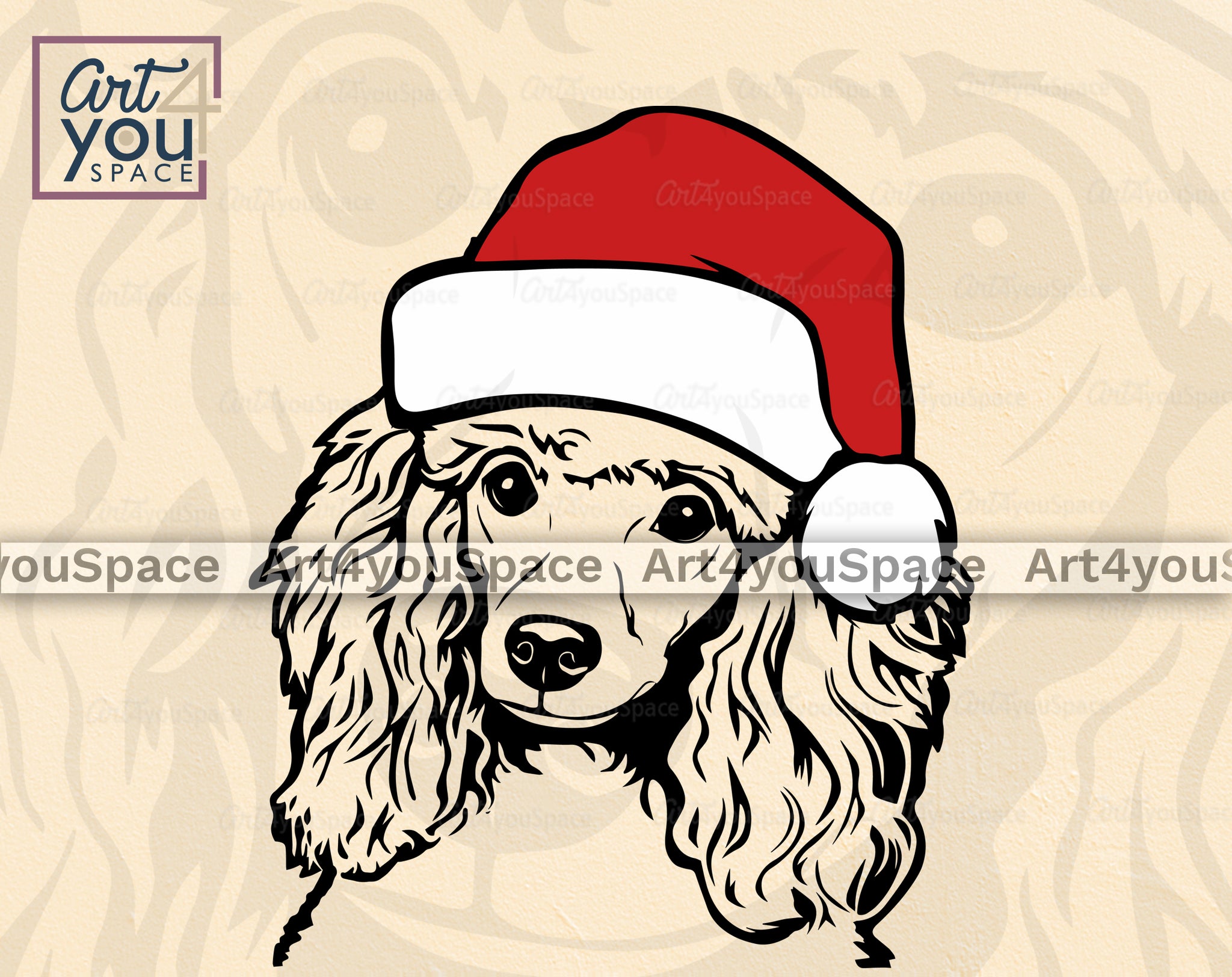 Christmas Dog SVG PNG DXF, Vector, Holiday Clipart,Printable Design