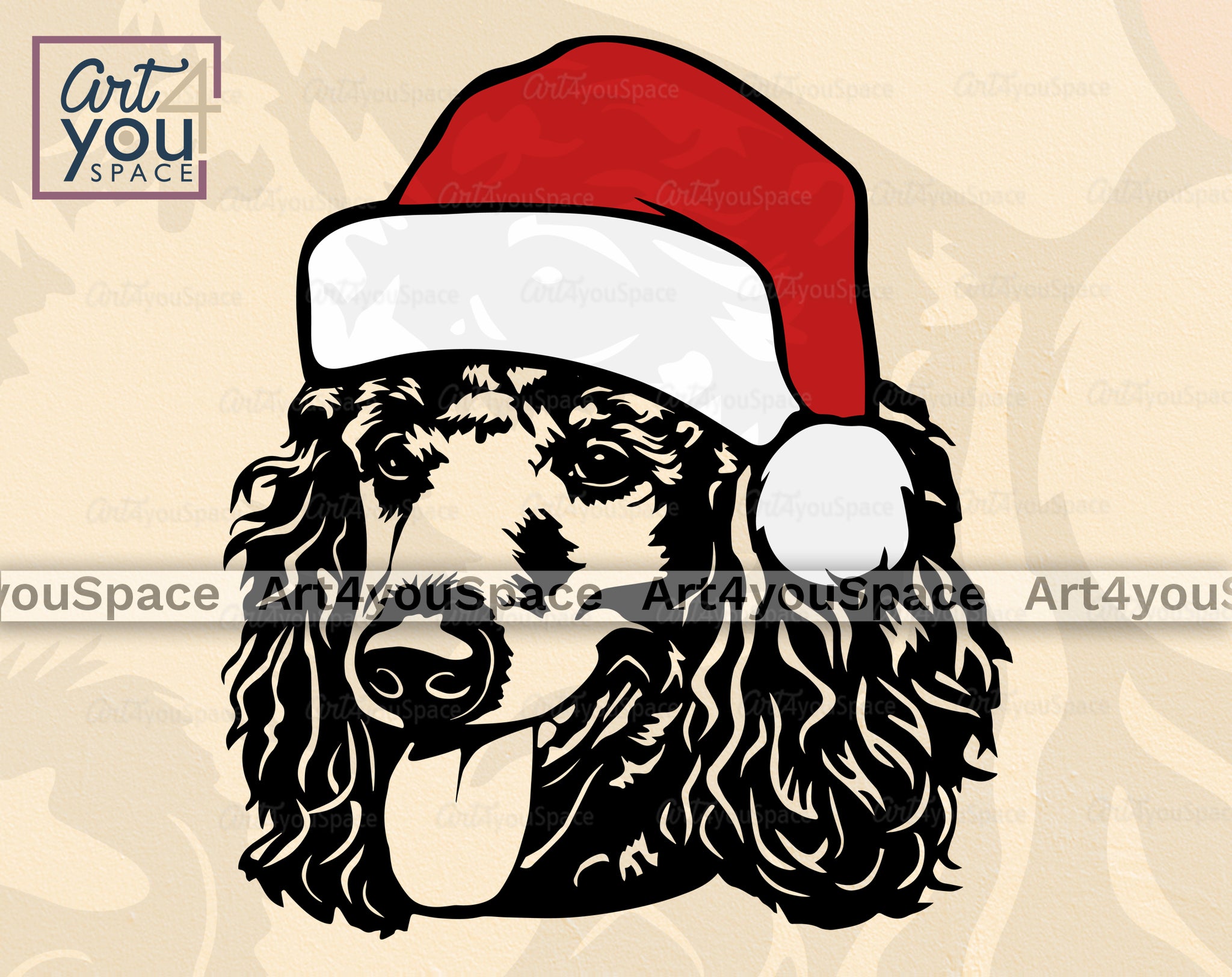 Christmas Dog SVG PNG DXF, Vector, Holiday Clipart,Printable Design