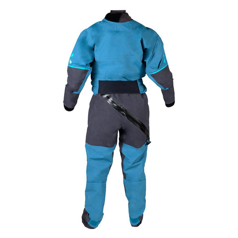 Rear relief zipper on women's specific paddling drysuit - level six