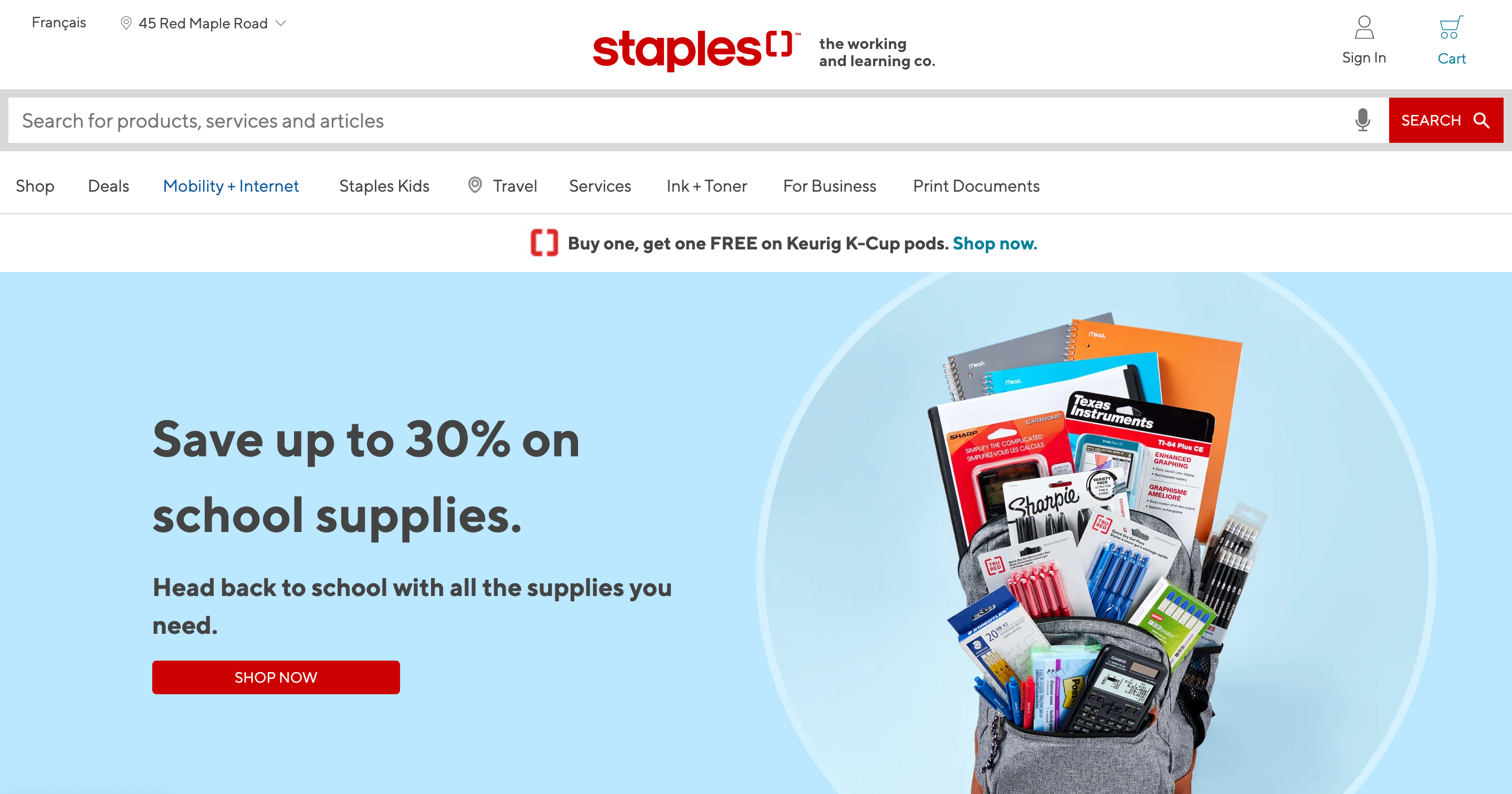 staples canada online store