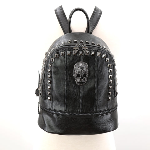 Studded Skull Hobo Bag in Vinyl Material – www.