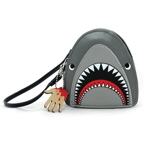 Premium Nylon Shark with Gill Pockets Fanny Pack Hip Waist Bag in Grey