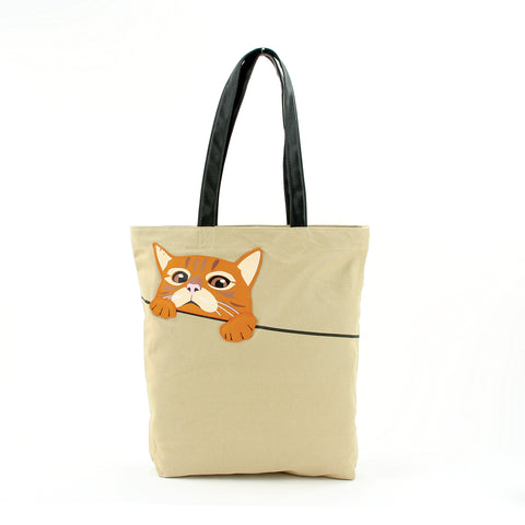 Peeking Tabby Tote Bag in Canvas Material – www.comecoinc.com