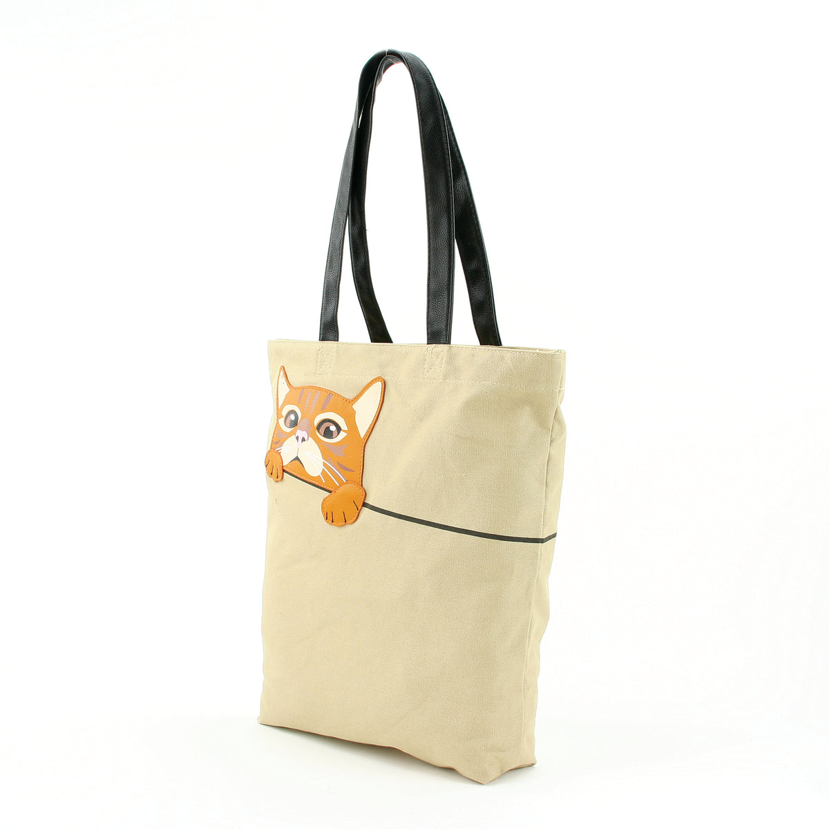 Peeking Tabby Tote Bag in Canvas Material – www.comecoinc.com