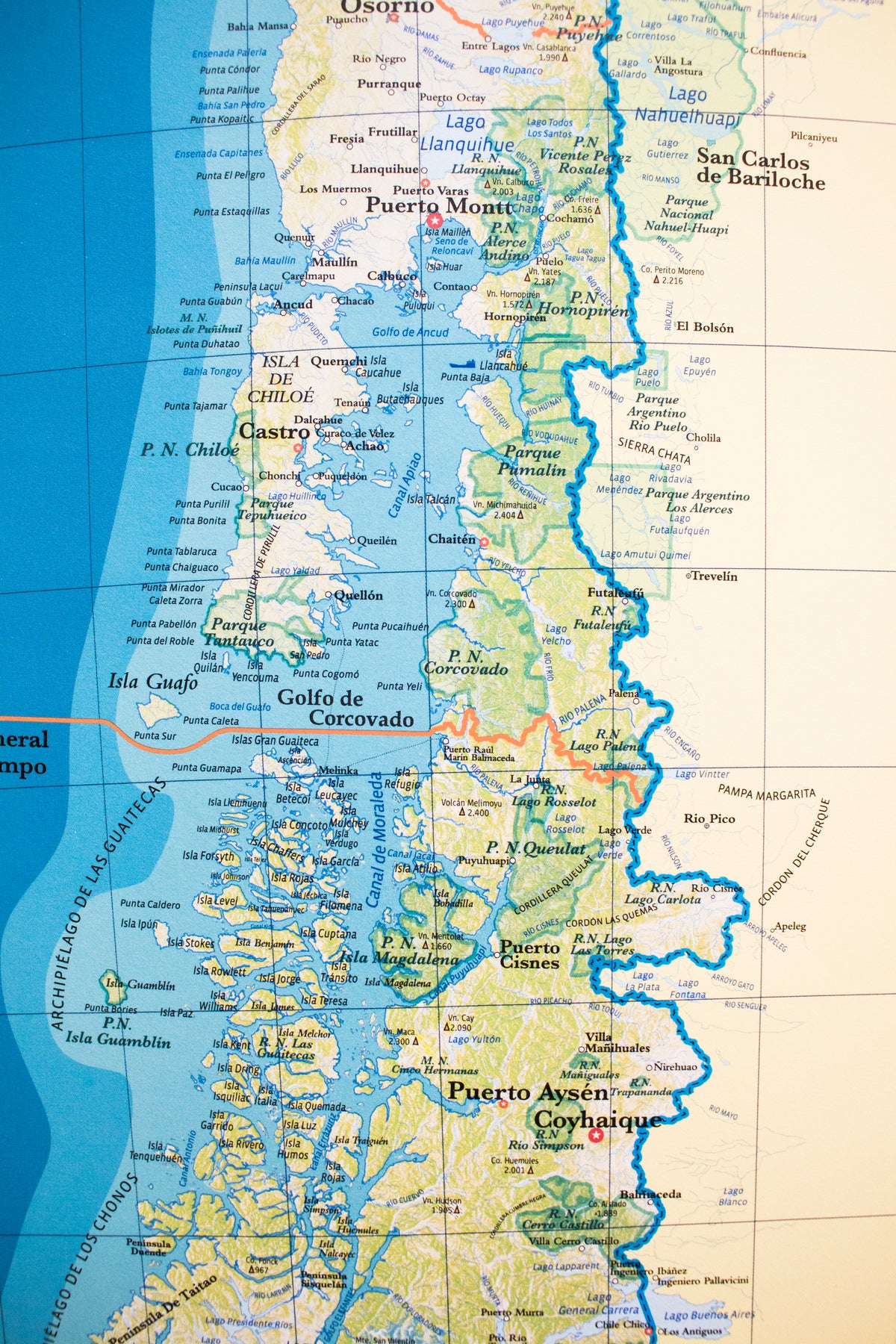 Mapa De Chile Físico Gran Formato Editorial Compass 7217