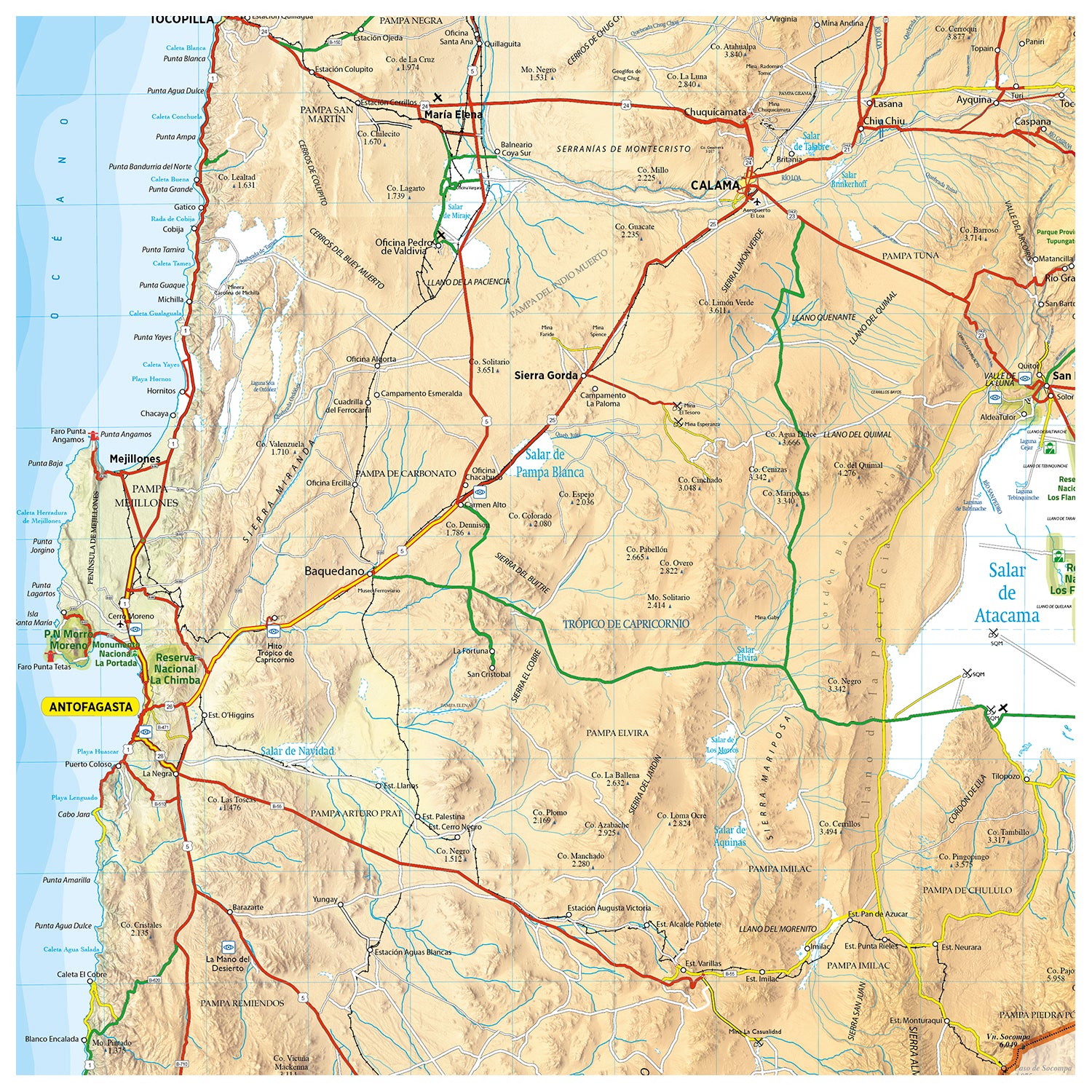 Mapa Región De Antofagasta Editorial Compass 0098