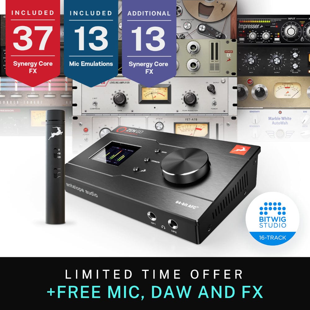 Antelope Audio Zen Go Synergy Core 4x8 Bus-Powered USB-C Audio Interface w/  Free Edge Note Microphone