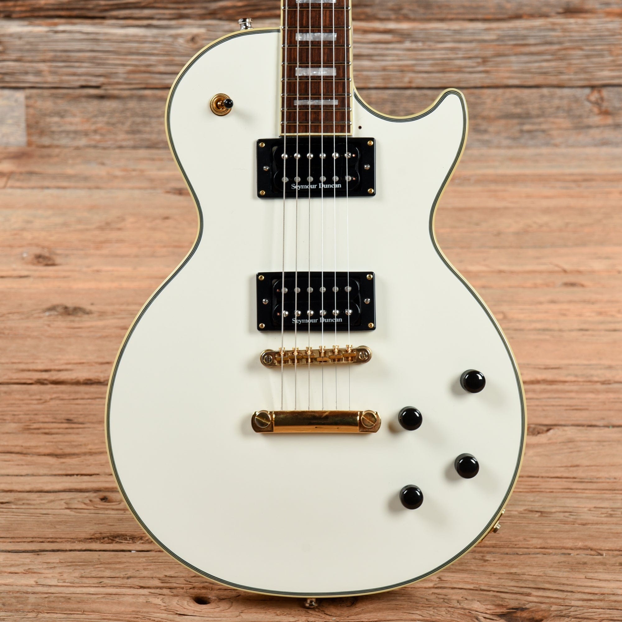 レスポールEpiphone Les Paul Custom White 白ホワイトダンカン - ギター