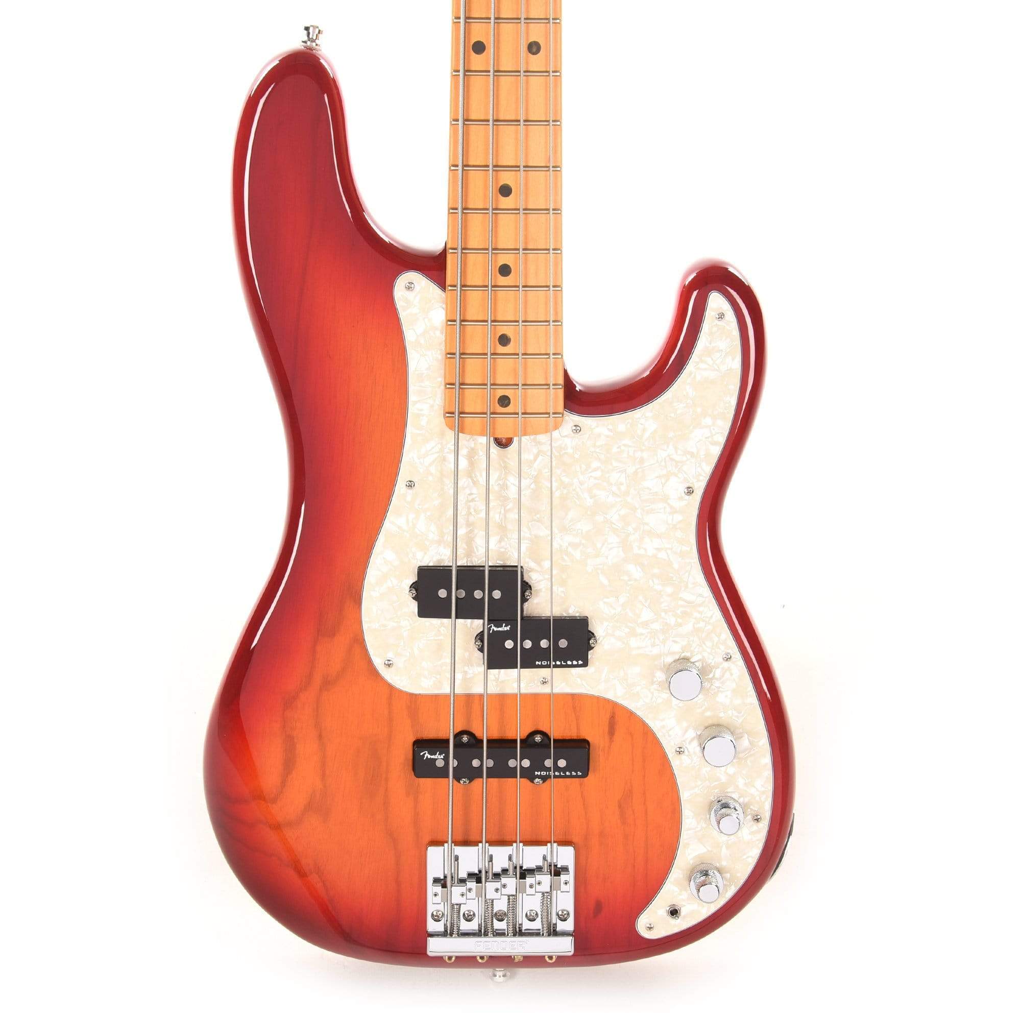 fender american ultra precision bass plasma red burst