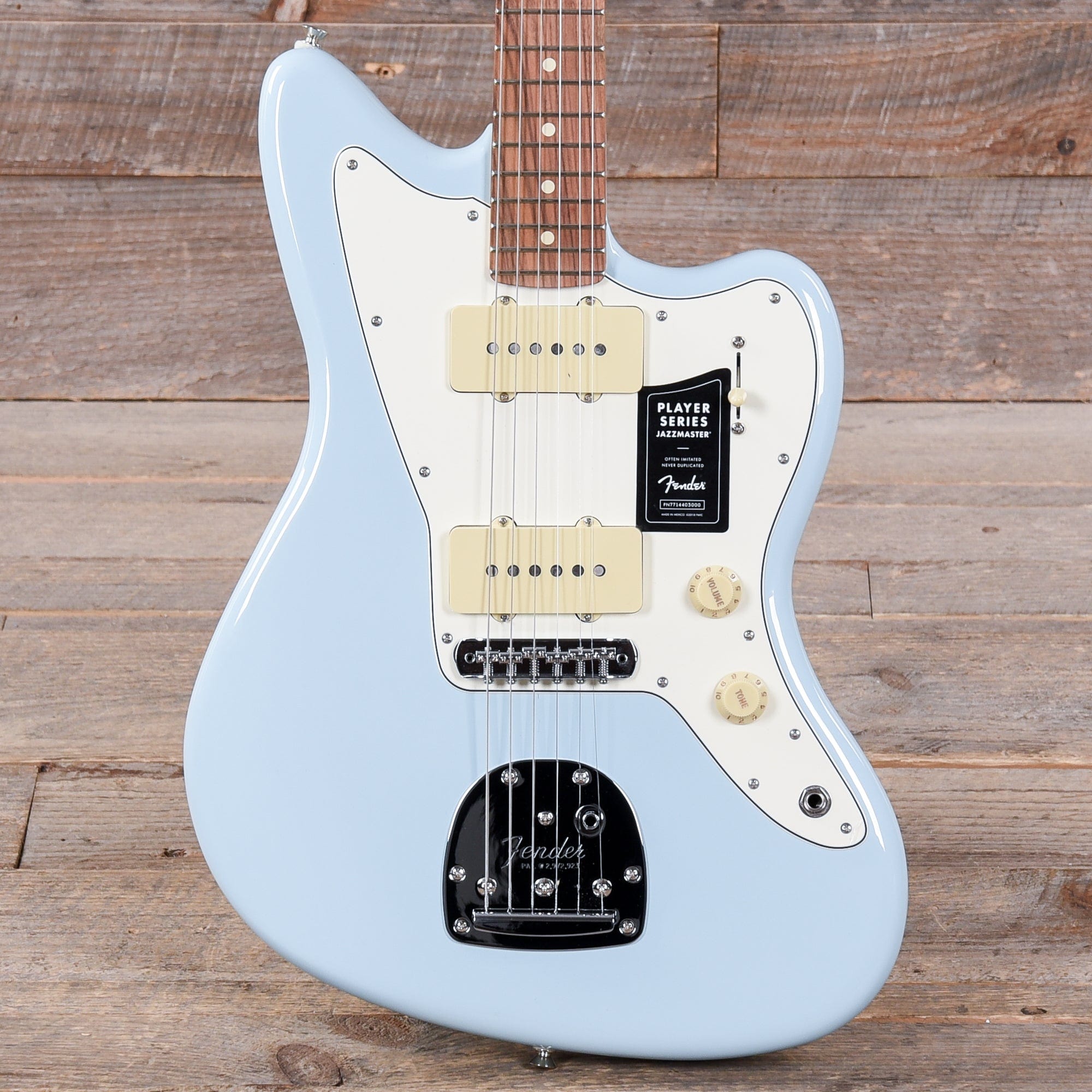 Fender Player Jazzmaster Sonic Blue w/Olympic White Headcap, Pure