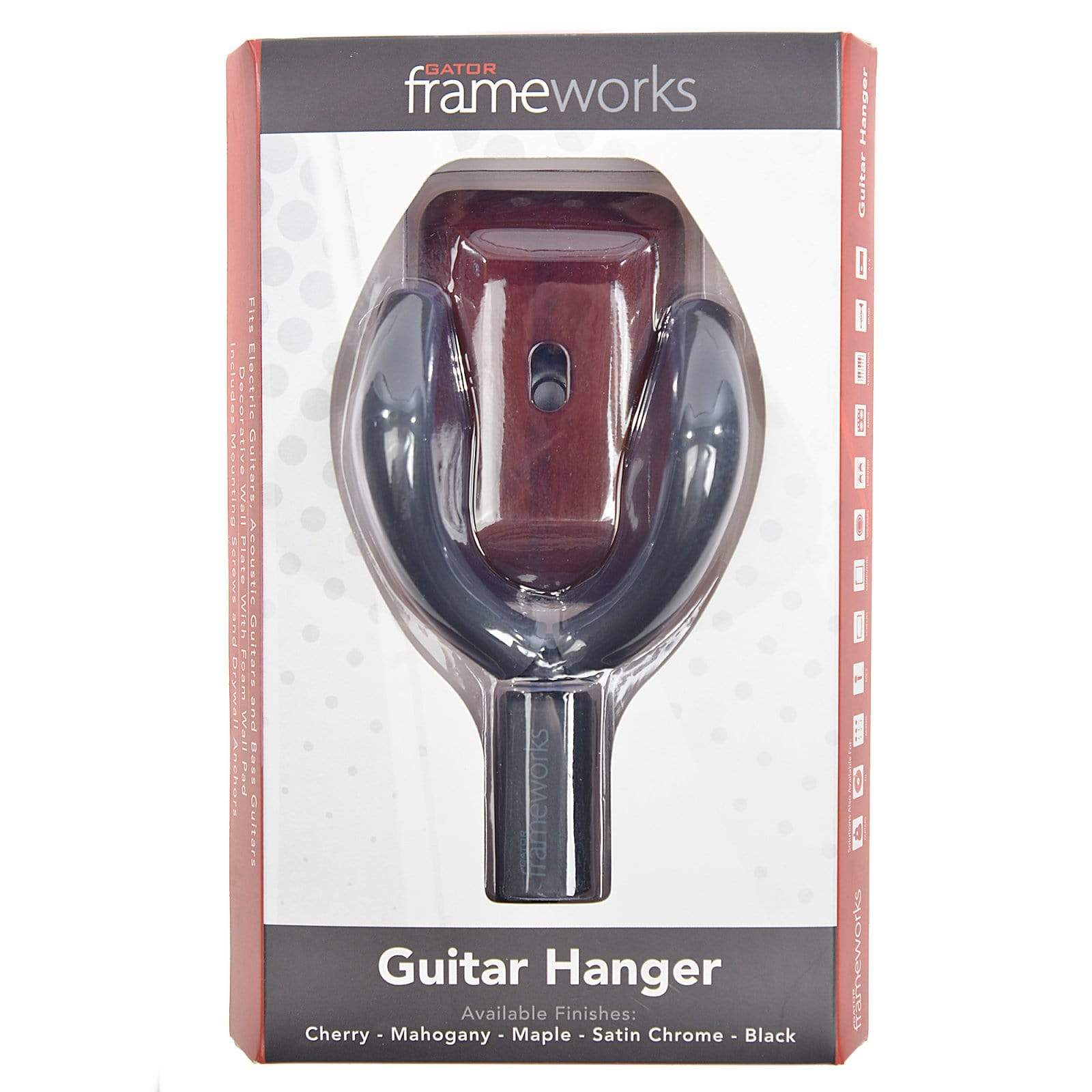 Gator Frameworks Wall Mount Guitar Hanger Mahogany Chicago Music Exchange