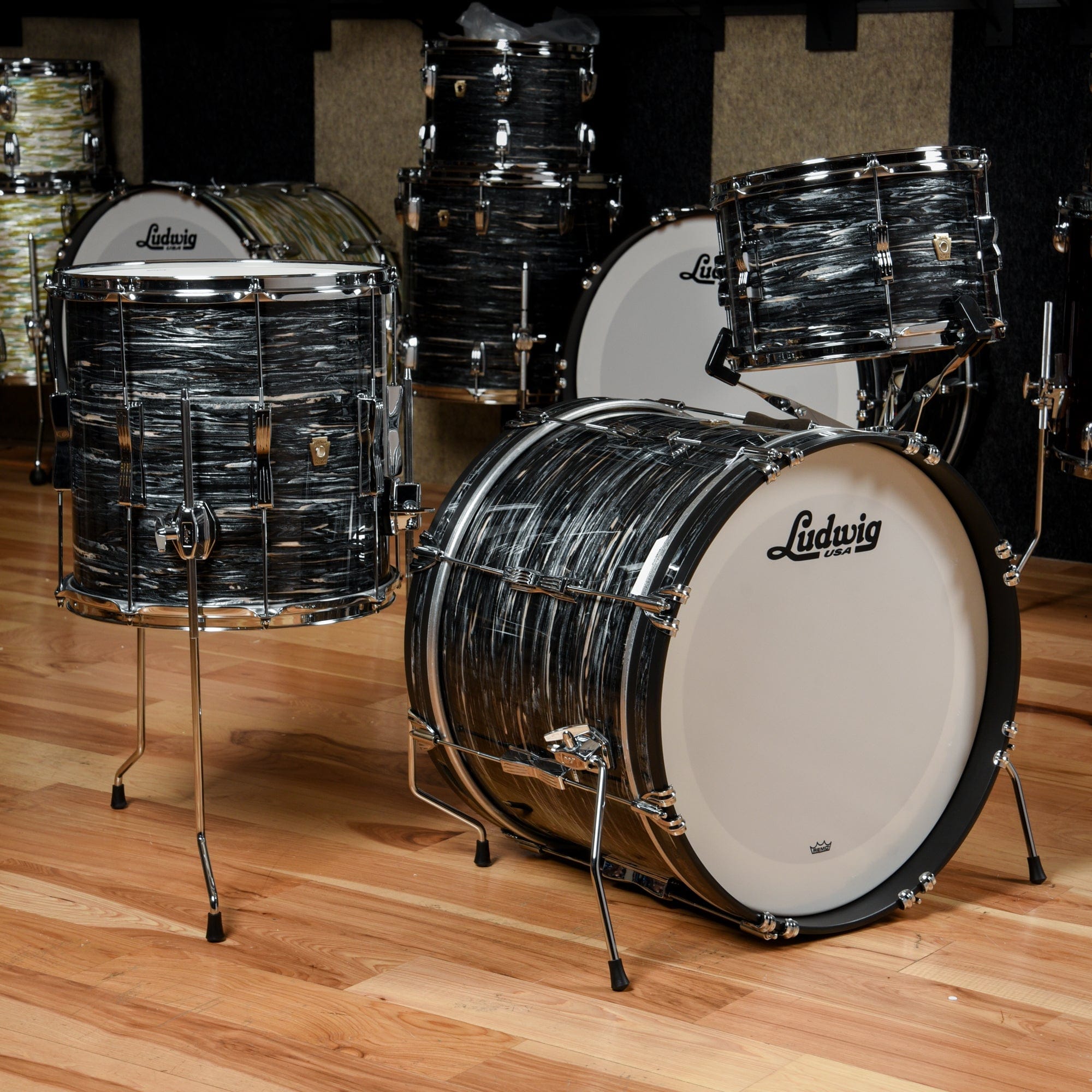 Ludwig Classic Maple 12/14/20 3pc. Drum Kit Vintage Black Oyster Vintage  Build