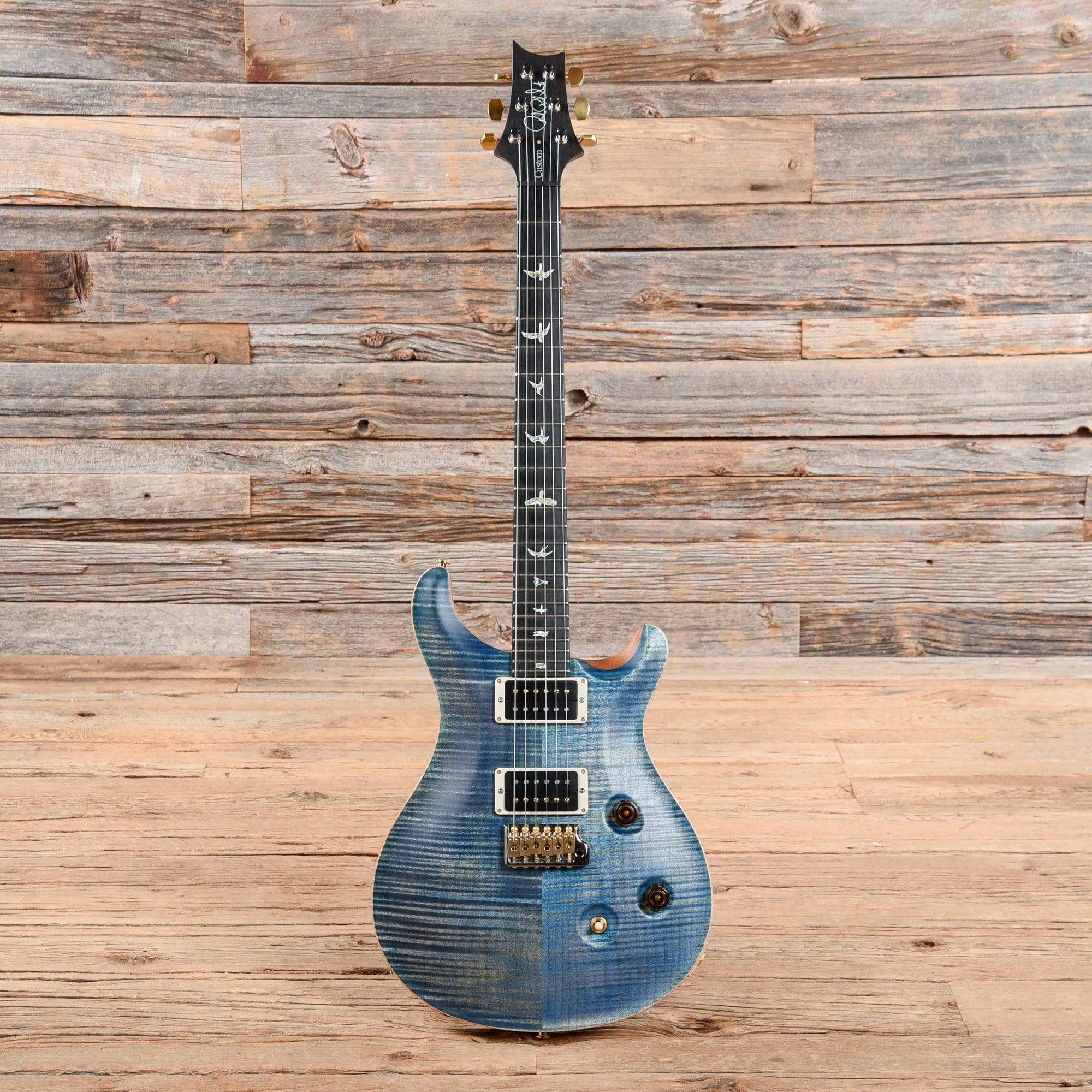 PRS Custom 24 10 Top Satin Faded Blue Jean 2019 – Chicago Music Exchange