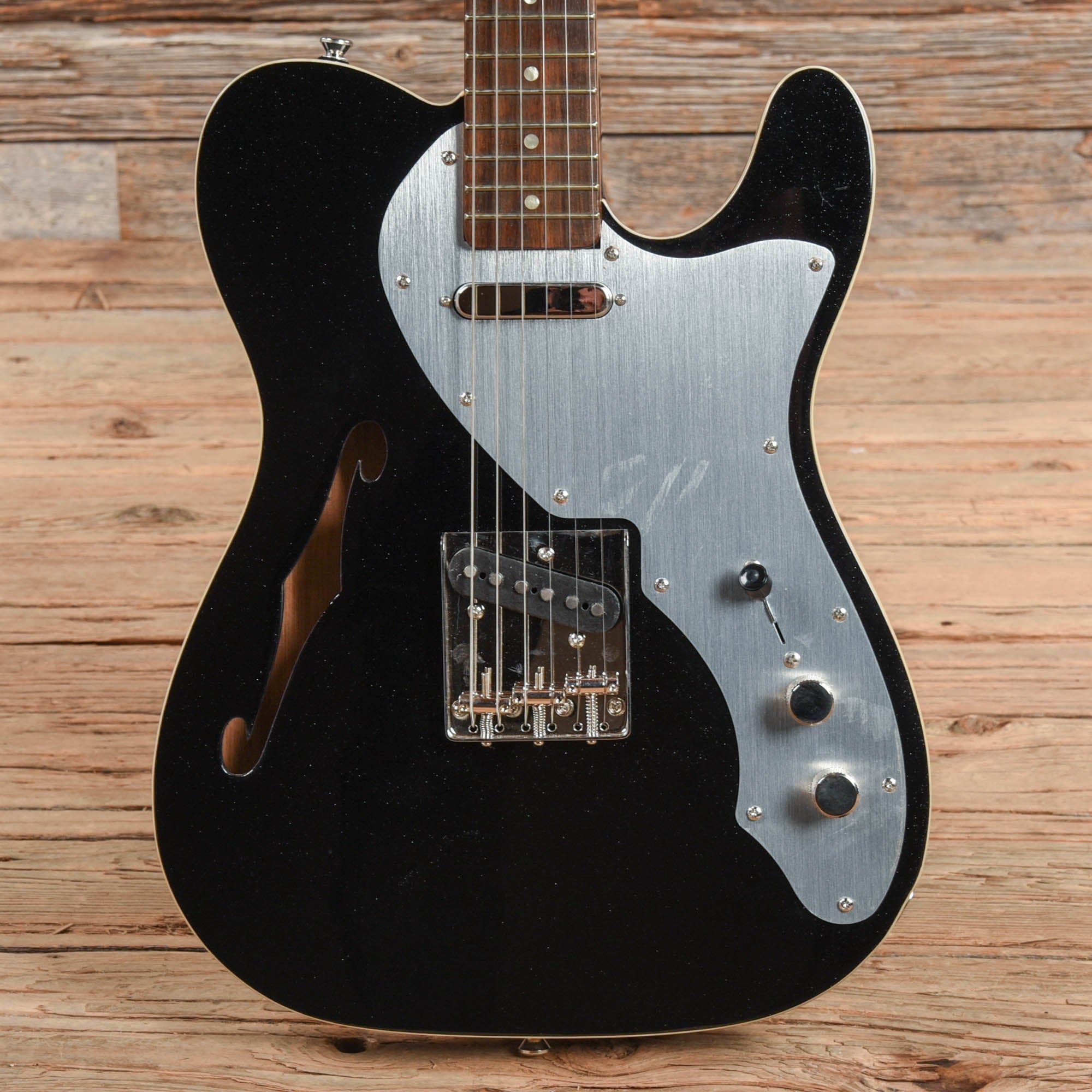 Squier Classic Vibe '60s Telecaster Thinline Black Metallic w/Silver  Anodized Pickguard