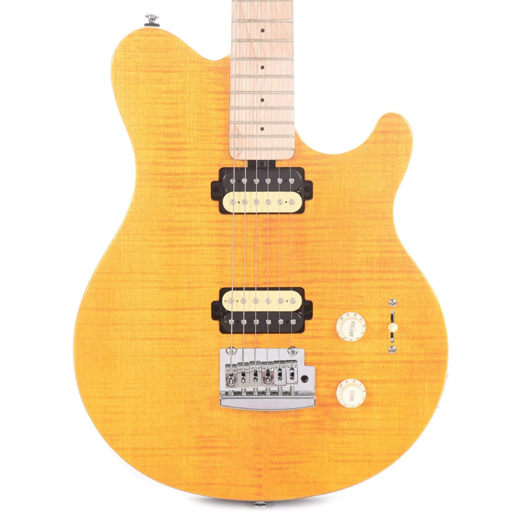 Sterling by Music Man S.U.B. Series Axis Flame Maple Top Trans Gold