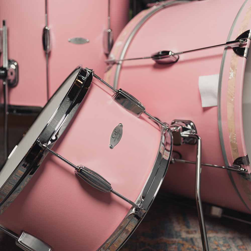 C&C Drum Kit Pink Finish Detail