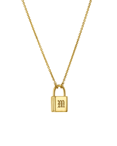 initial lock necklace blackletter