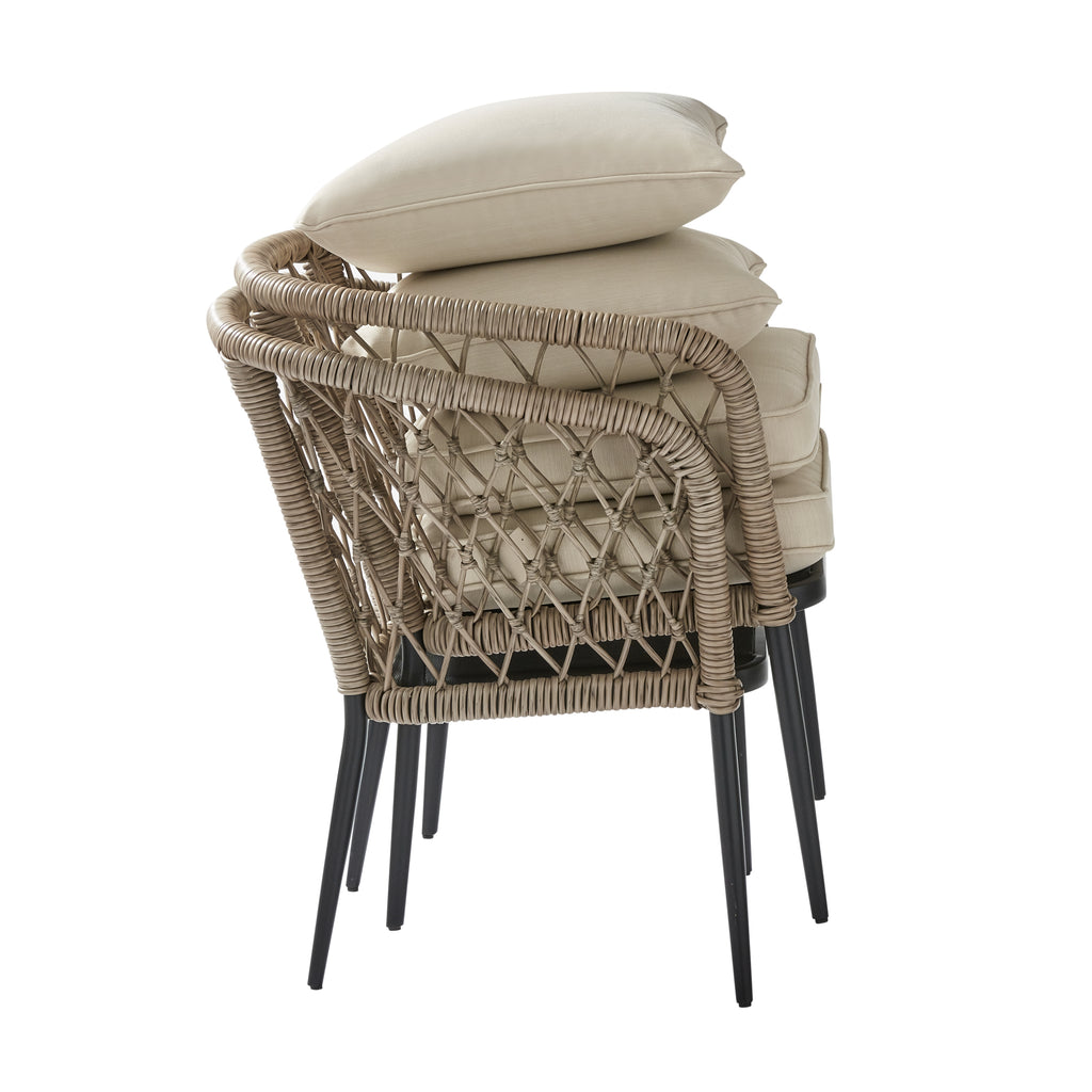 Better Homes & Gardens Kennedy Pointe Steel Wicker Stacking Chair, Set