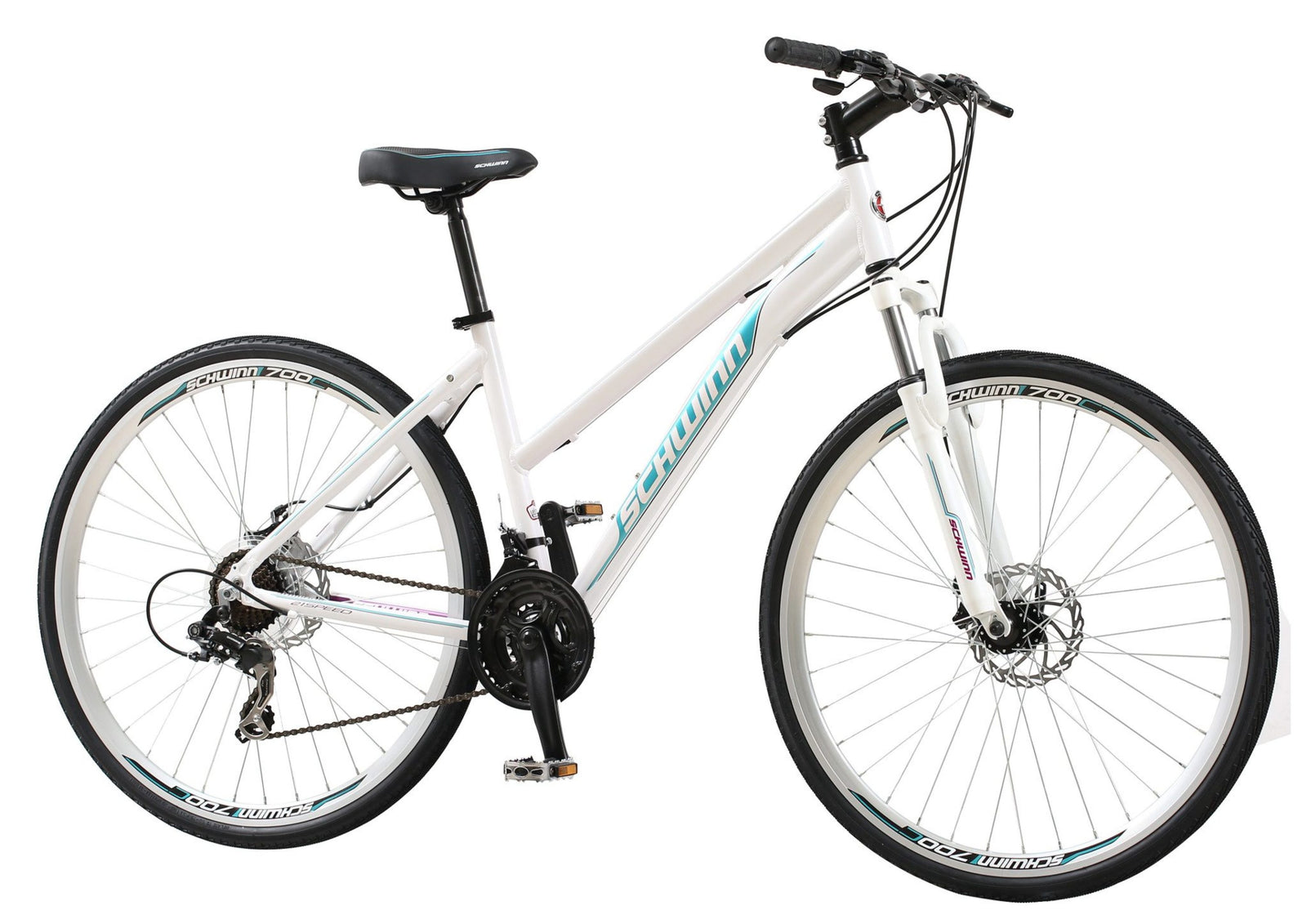 Schwinn Dsb Hybrid Bike 700c Wheels 21 Speeds Womens Frame White