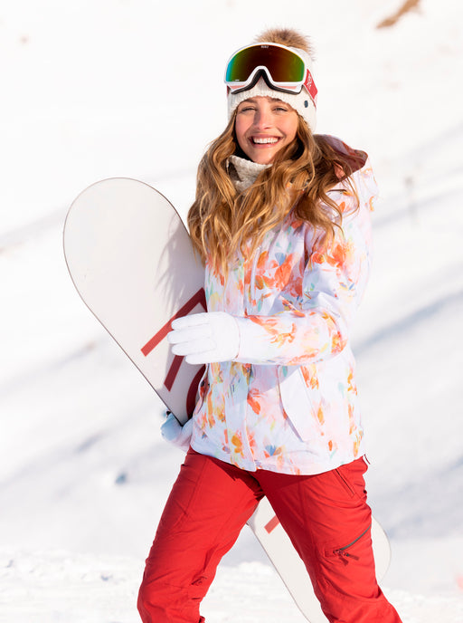 Roxy Jetty Girl Snow Jacket White Multicolor — Performance Ski & Surf