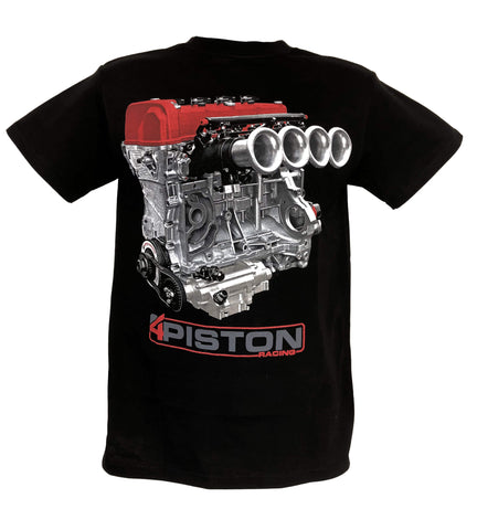 Caffeine and Octane Grey and Gold Piston T-Shirt - Charcoal Small