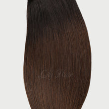 Load image into Gallery viewer, #1B/4 Ombre Color Hair Tape In Hair Extensions 